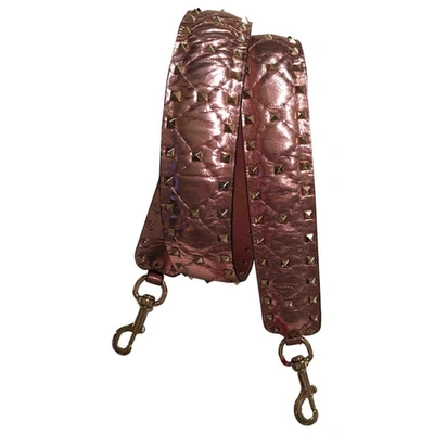 Pre-owned Valentino Garavani Rockstud Spike Pink Leather Handbag
