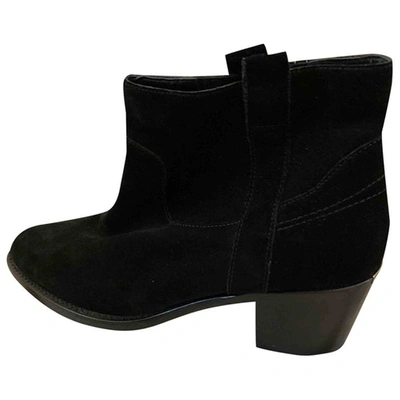 Pre-owned Burberry Black Suede Ankle Boots