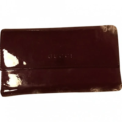 Pre-owned Gucci Purple Patent Leather Wallets
