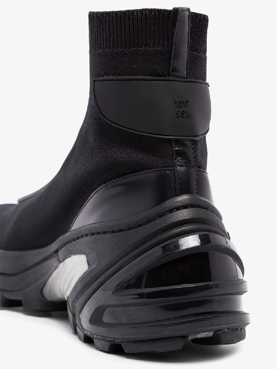 Shop Alyx 1017  9sm Black High Top Leather Sock Sneakers