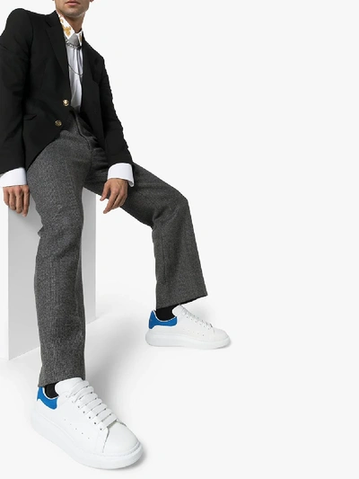 Alexander Mcqueen White And Blue Oversized Sneakers In White