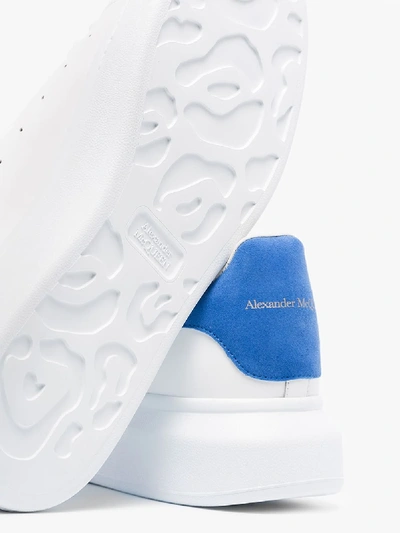 Shop Alexander Mcqueen White And Blue Oversized Sneakers