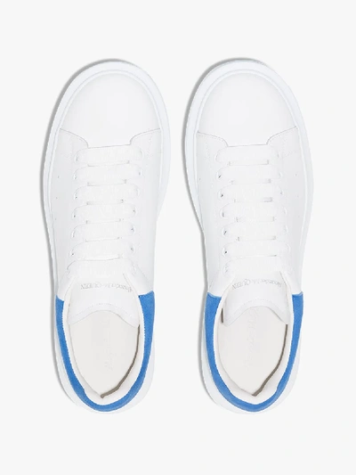 Shop Alexander Mcqueen White And Blue Oversized Sneakers