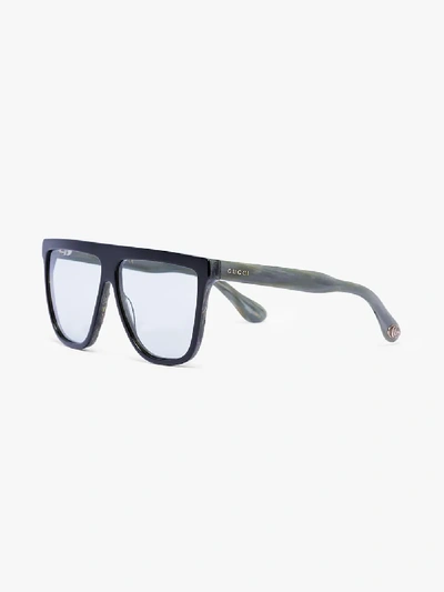 Shop Gucci Eyewear Gg0582s004 Mask-frame Sunglasses In Black