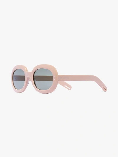 Shop Gucci Neutral Oval Sunglasses In Neutrals