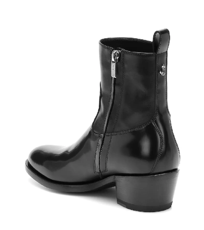 Shop Jimmy Choo Jesse Leather Ankle Boots In Black