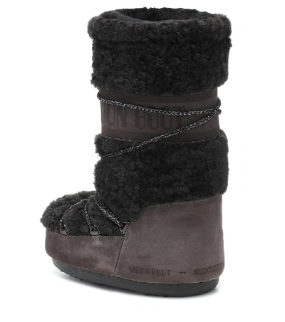 Shop Moon Boot Shearling Snow Boots In Brown