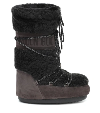Shop Moon Boot Shearling Snow Boots In Brown