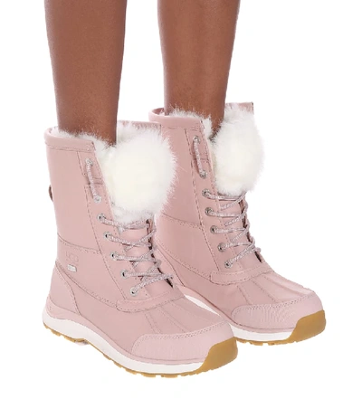 Ugg Adirondack Ii Fluff Leather Boots In Pink | ModeSens