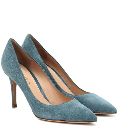 Shop Gianvito Rossi Gianvito 85 Suede Pumps In Blue