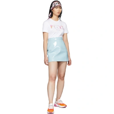 Shop Emilio Pucci White Printed Logo T-shirt In 100 White