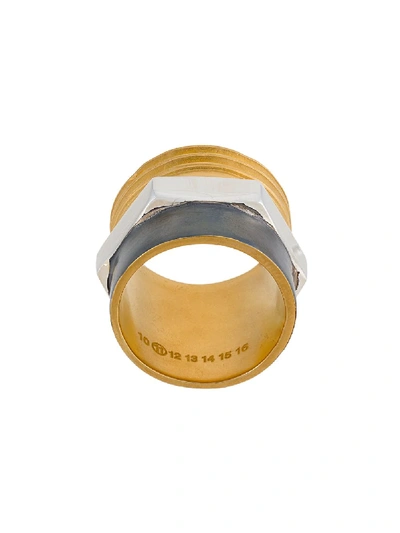 Shop Maison Margiela Nut Bolt Detail Ring In 灰色