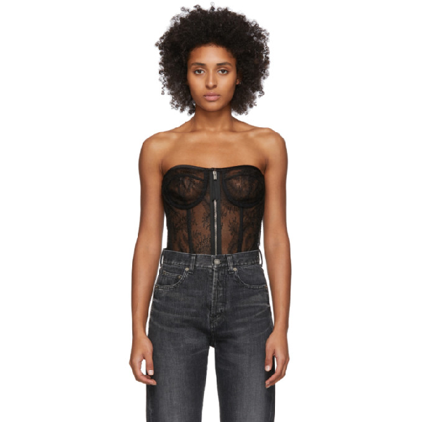 strapless lace bustier top