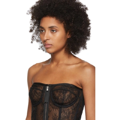 Shop Saint Laurent Black Lace Bustier