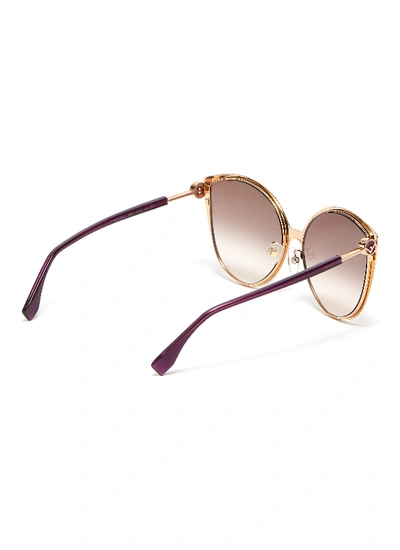 Shop Fendi Acetate Frame Cat Eye Sunglasses In Brown