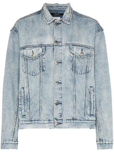 Ksubi Blue Oh G Acid Trip Trash Denim Jacket In Blue