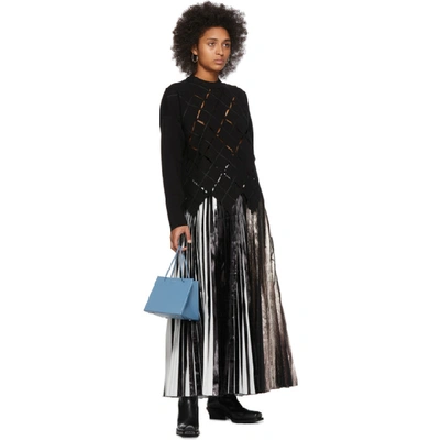 Shop Proenza Schouler Black And Silver Foil Pleated Skirt In 11137 Multi