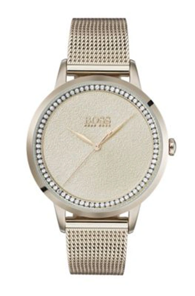 Shop Hugo Boss Carnation-gold-plated Watch With Textured Dial In Assorted-pre-pack