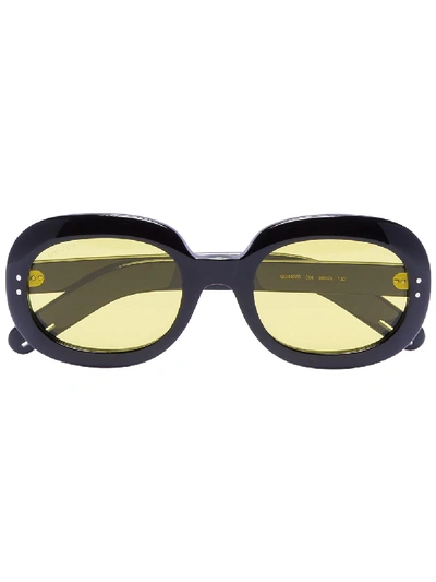 Shop Gucci Large Oval Sunglasses In Black