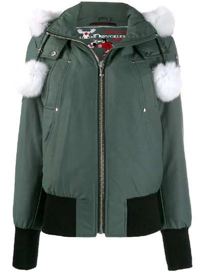 Shop Moose Knuckles Debbie Hooded Padded Jacket In 绿色