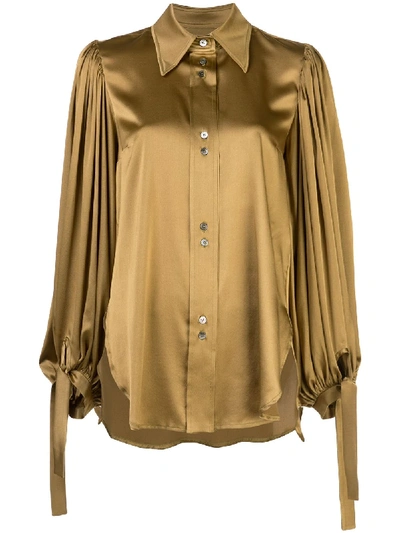 Shop Ellery Monpi Ballon-sleeve Shirt In Gold