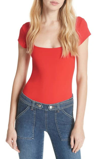 Shop Free People Square Eyes Bodysuit In Red