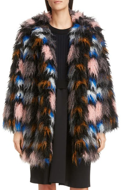 Shop Kenzo Faux Fur Coat In Flamingo Pink