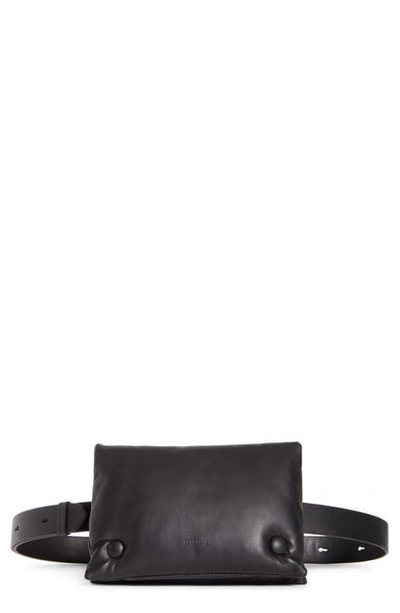 Shop Nanushka Tao Faux Leather Belt Bag In Black