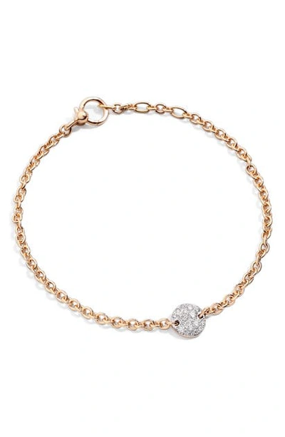 Shop Pomellato Sabbia Diamond Station Chain Bracelet In Rose Gold/ Diamond