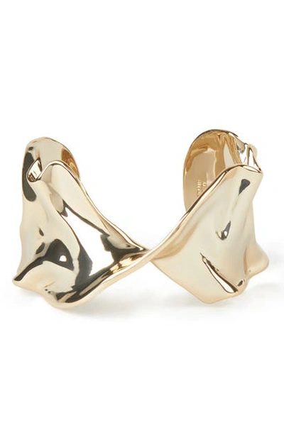 Shop Alexis Bittar Asteria Nova Crumpled Twist Cuff Bracelet In Gold