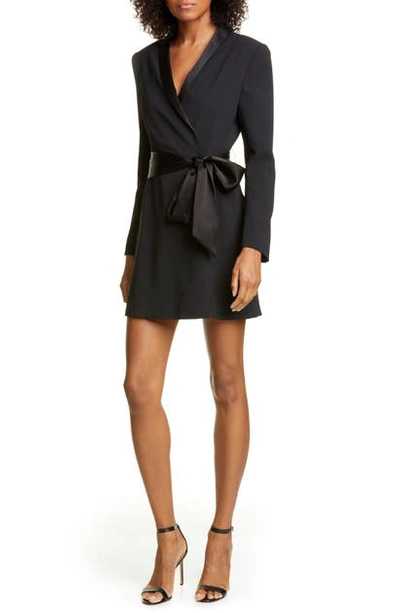 Shop Alice And Olivia Mona Long Sleeve Suit Dress In Black