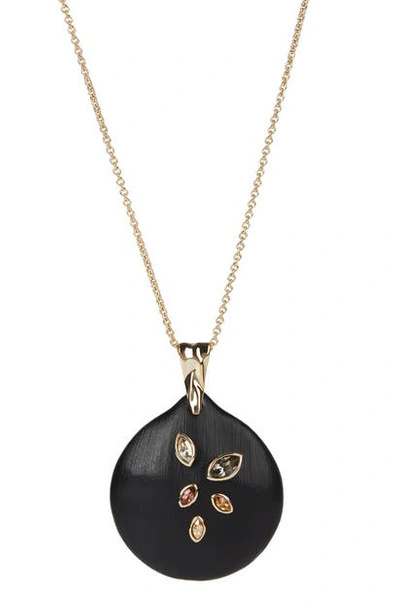 Shop Alexis Bittar Navette Crystal Disc Necklace In Black