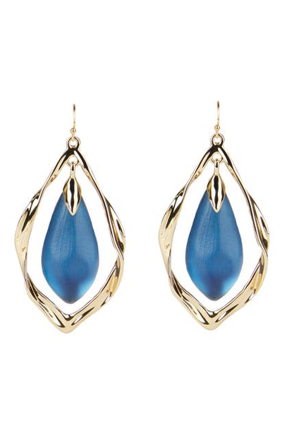 Shop Alexis Bittar Crumpled Frame Drop Earrings In Pacific