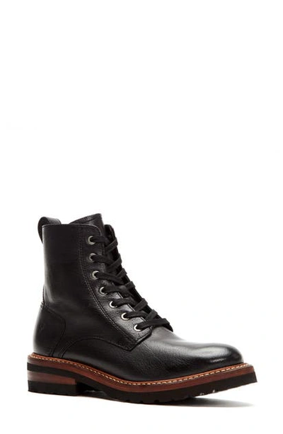 Shop Frye Ella Combat Boot In Black Leather