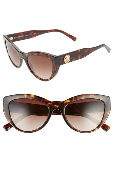 Shop Versace 53mm Cat Eye Sunglasses In Havana/ Brown Gradient