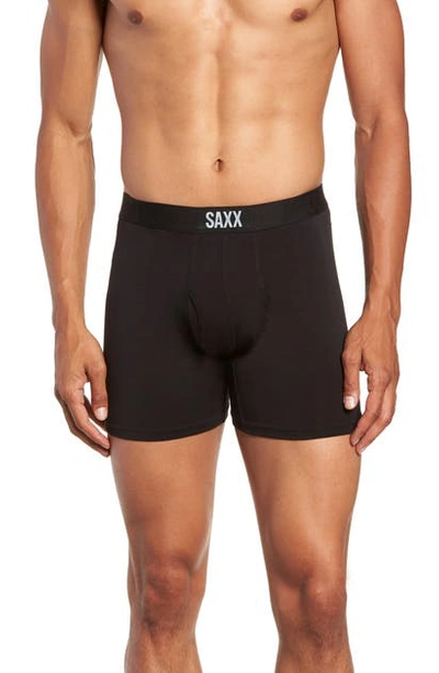 Shop Saxx Ultra Boxer Briefs In Black/ Black