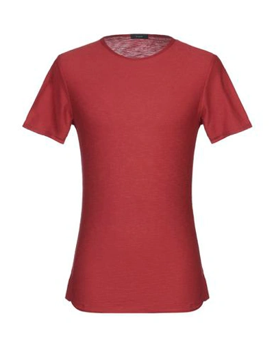 Shop Kaos Man T-shirt Brick Red Size S Cotton