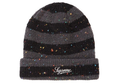 Pre-owned Supreme  Stripe Speckle Beanie Black