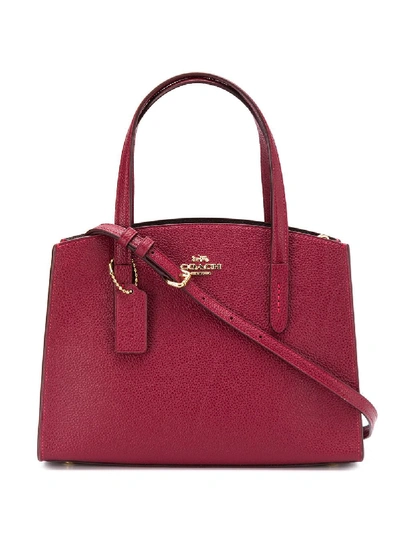 Shop Coach Charlie 28 Logo Tote Bag In Red
