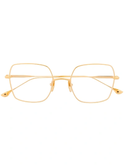 Shop Dita Eyewear Cerebal Square-frame Glasses In Gold