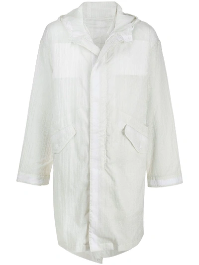 Shop Helmut Lang Parachute Sheer Parka Coat In White