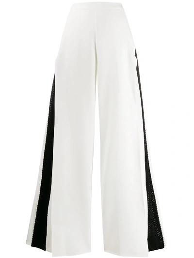 Shop Avaro Figlio Sequin Stripe Trousers In White