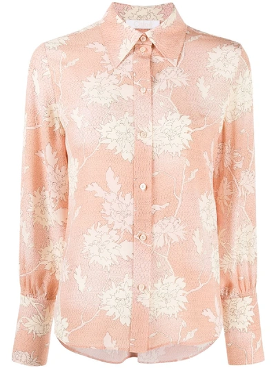 Shop Chloé Floral-print Shirt In Pink