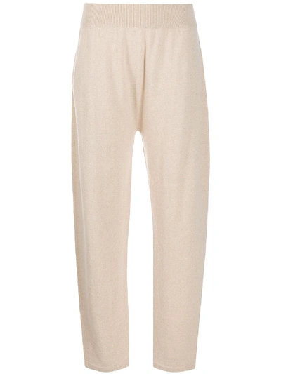 Shop Agnona Knitted Trousers In Neutrals