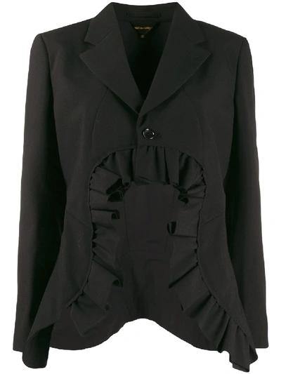 Shop Comme Des Garçons Cut-out Blazer In Black