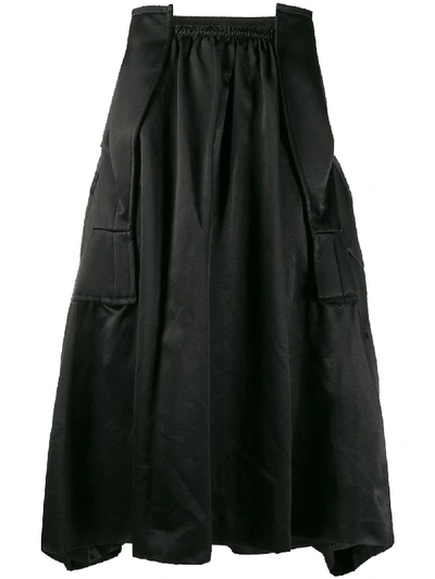 Shop Comme Des Garçons Structured Midi-skirt In Black