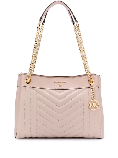 Shop Michael Michael Kors Susan Quilted Tote Bag In Pink