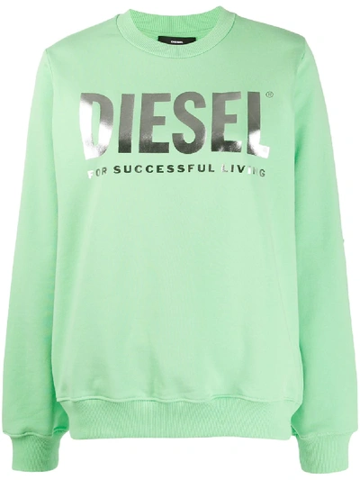 Shop Diesel F-ang Logo Sweatshirt In Green