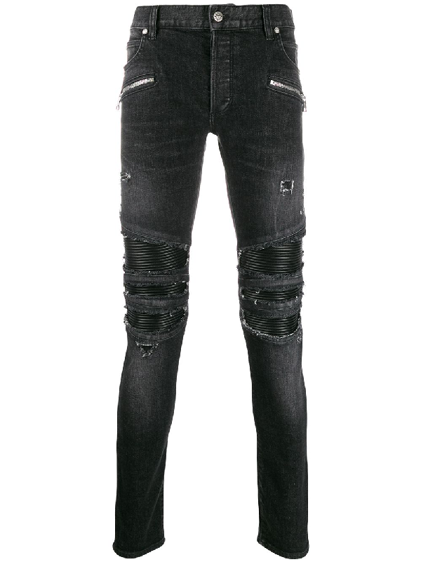 balmain distressed jeans