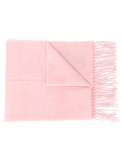 Shop Barbour Fringed Knit Scarf In Pink